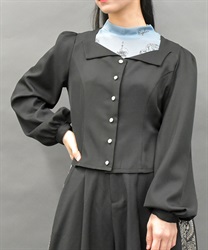 ビスチェデザインブラウス【2点10%OFF対象商品】(黒-M)