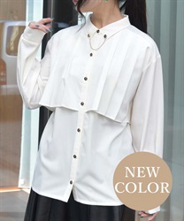 チェーン付プリーツシャツ | レディース服・レディース チェーン付プリーツシャツ | レディース服・レディース
