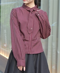 ネクタイセットシャツブラウス【2点10%OFF対象商品】(ワイン-F)