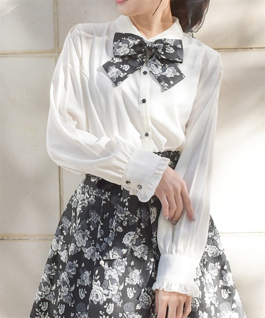 ジャカードリボン付ブラウス | レディース服・レディース ジャカードリボン付ブラウス | レディース服・レディース