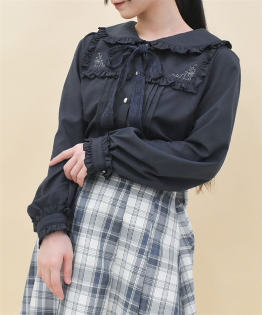 バブーシュカ付ウサギ刺繍ブラウス | レディース服・レディース バブーシュカ付ウサギ刺繍ブラウス | レディース服・レディース