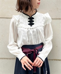 チャイナ釦ジャガードブラウス | outlet | axes femme online shop チャイナ釦ジャガードブラウス | outlet | axes femme online shop