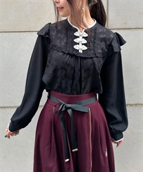 チャイナ釦ジャガードブラウス | outlet | axes femme online shop