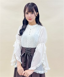 LOULOU WILLOUGHBY】デシンドットフリルボウタイブラウス