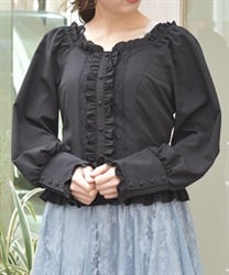 ラフィンブラウス【期間限定価格】(黒-F)