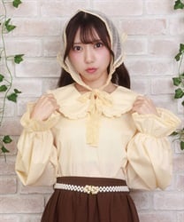 バブーシュカ付スモック風ブラウス【予約】(イエロー-M)