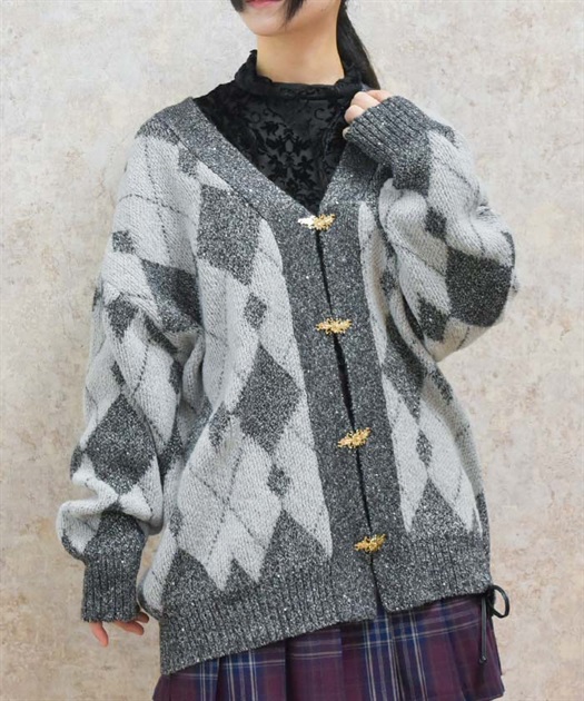 ラメジャカードニットカーディガン | outlet | axes femme ラメジャカードニットカーディガン | outlet | axes femme