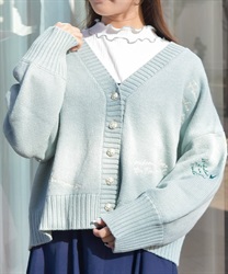 ランダム刺繍ニットカーデ(ミント-F)