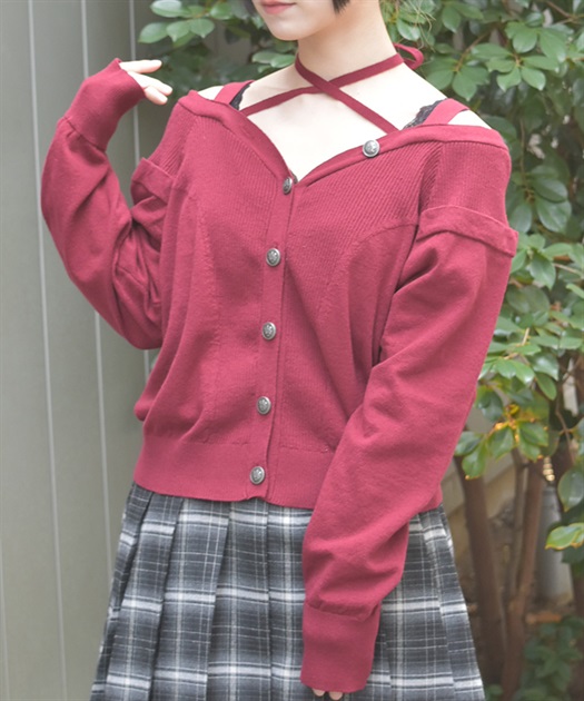 オフショル風ニットカーディガン | axes femme | axes femme online shop