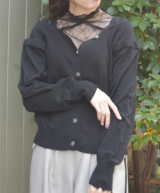 オフショル風ニットカーディガン | axes femme online shop