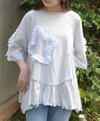 星×コットンレースシャツ【WEB先行販売】(グレー-F)