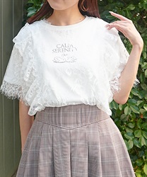 レースレイヤードＴシャツ【予約】(白-F)