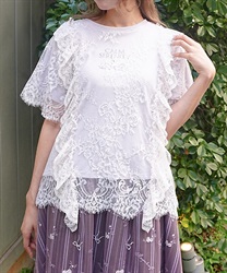 レースレイヤードＴシャツ【予約】(ラベンダー-F)
