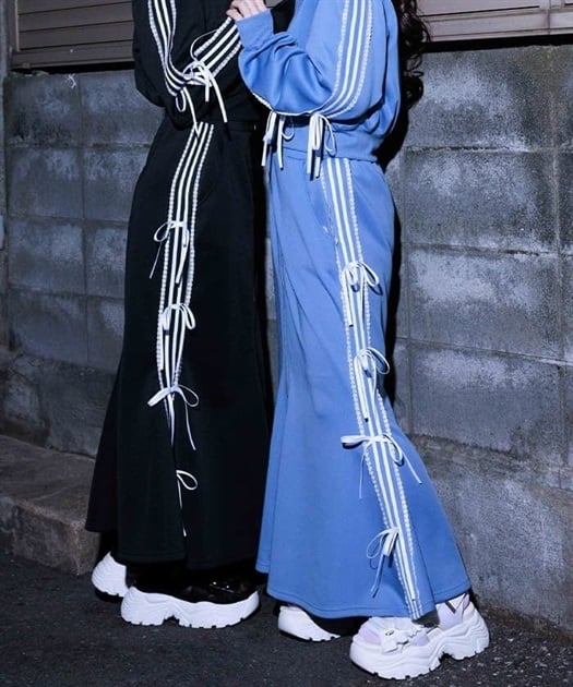 ペチ付リボンラインロングスカート