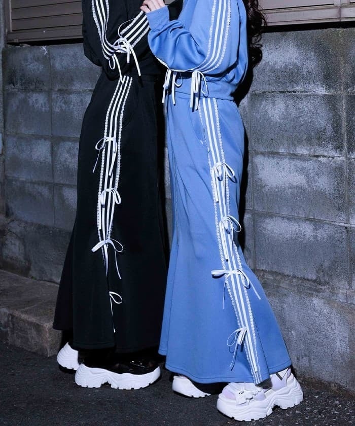 ペチ付リボンラインロングスカート | axes femme online shop -outlet-