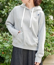 ランダム刺繍フーディー(杢グレー-F)