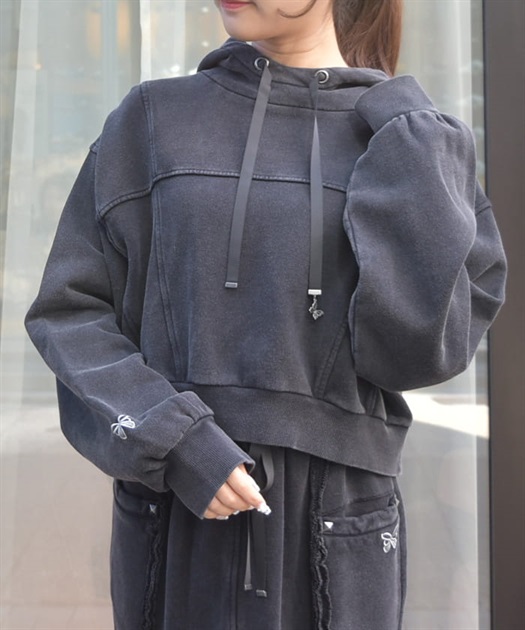 フード付ショートスウェット【期間限定価格】 | レディース服 フード付ショートスウェット【期間限定価格】 | レディース服