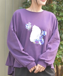 フォトＰＴフリルプルオーバー【WEB先行販売】(パープル-F)