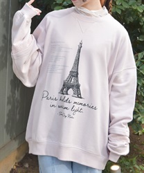 パリトラベルプリントトレーナー(ピンク-F)