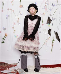 レースパーカープルオーバー(黒-F)