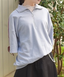 リボンラインジップトレーナー【2点10%OFF対象商品】(サックス-F)