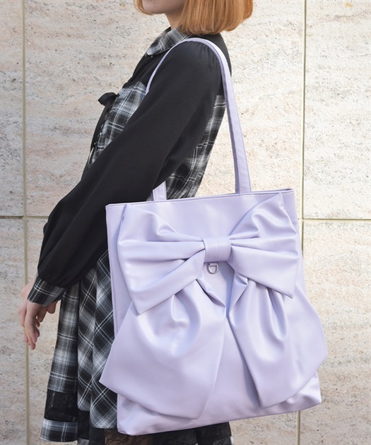 タテ型ビッグリボン合皮トート | axes femme online shop