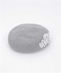 レース付きコットンベレー(グレー-F)