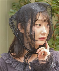 スパングルレースバブーシュカ(黒-F)