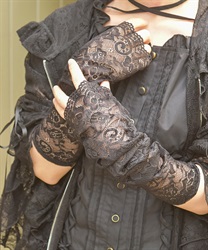 レースアームカバー(黒-F)