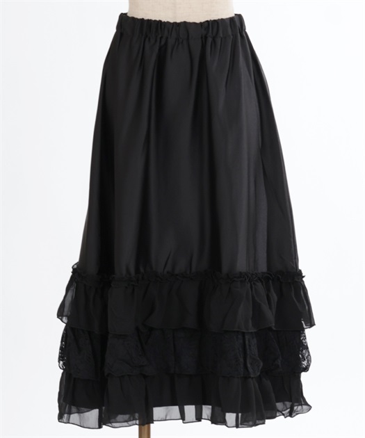 最終値下げ❗️新品❗️インゲボルグ黒フリルAラインポンチ 最終値下げ❗️新品❗️インゲボルグ黒フリルAラインポンチ