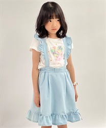 インパン付サス付デニムスカート【2点10%OFF対象商品】(ブリーチ-120cm)
