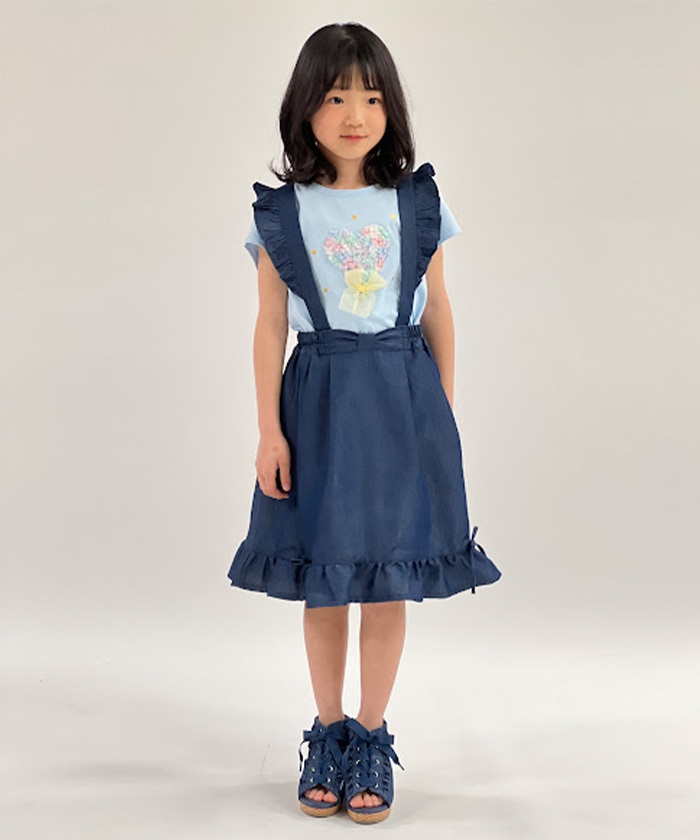 kidsインパン付サス付デニムスカート【期間限定価格】 | kids -outlet