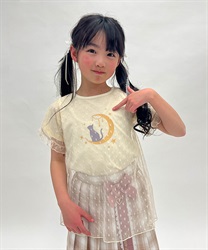 kidsドットチュール重ねＴシャツ(生成り-120cm)