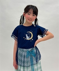 kidsドットチュール重ねＴシャツ(紺-120cm)