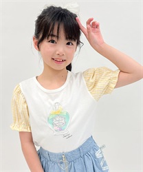 kidsしゃらしゃらビーズＴシャツ【期間限定価格】(生成り-120cm)