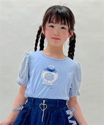kidsしゃらしゃらビーズＴシャツ【期間限定価格】(サックス-120cm)