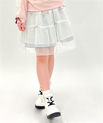 kidsチュールリバーシブルスカート(生成り-120cm)