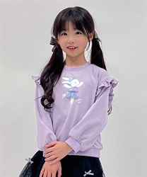 kidsバレリーナプリントトレーナー(ラベンダー-120cm)