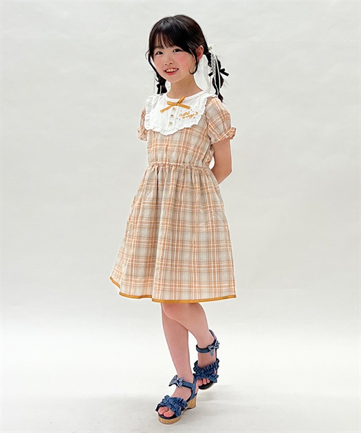 kidsロゴ刺繍サマーチェックワンピース | outlet | axes femme kidsロゴ刺繍サマーチェックワンピース | outlet | axes femme