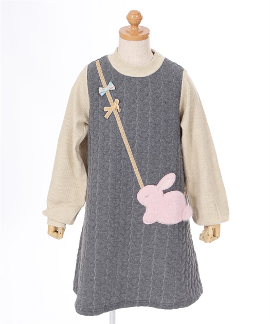 もこもこうさぎポシェットワンピース | レディース服 もこもこうさぎポシェットワンピース | レディース服