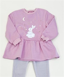 kidsうさぎプリントカットチュニック【WEB限定価格】(ピンク-100cm)