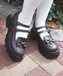 Ｗストラップリボンローファー【予約】(Ｄブラウン-S)