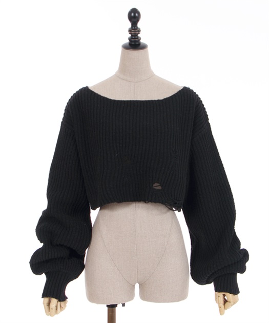 ショートダメージニット | outlet | axes femme online shop ショートダメージニット | outlet | axes femme online shop