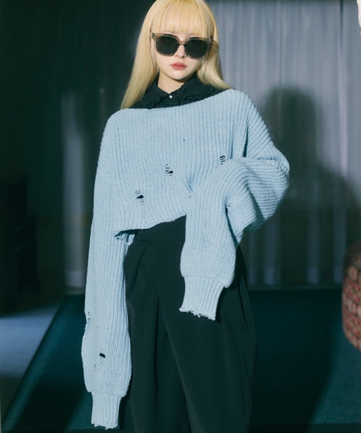 ショートダメージニット | outlet | axes femme online shop ショートダメージニット | outlet | axes femme online shop