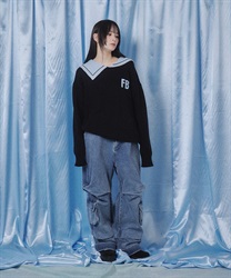 ＦＢアシンメトリーニット【10%OFF対象商品】(ブルーグレー-F)