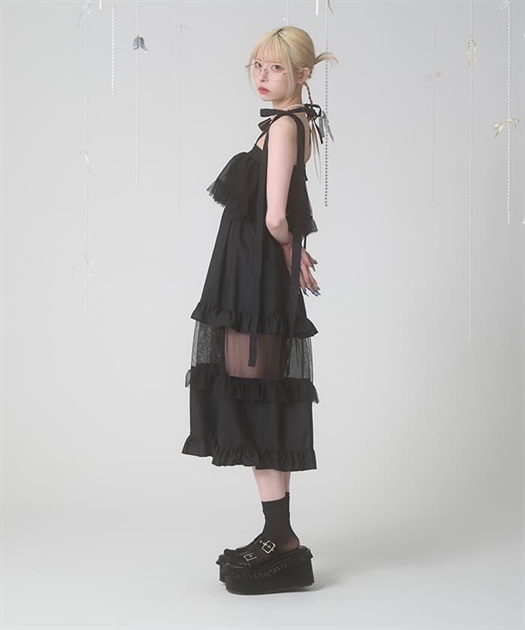 【未使用品】Fickle Bebe フリルティアードワンピース　アクシーズファム フリルティアードワンピース | FICKLE BEBE