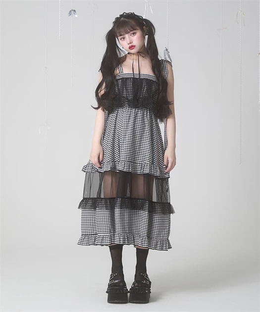 【未使用品】Fickle Bebe フリルティアードワンピース　アクシーズファム フリルティアードワンピース | FICKLE BEBE