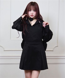 リボンジャンパースカート【2点10%OFF対象商品】(黒-F)
