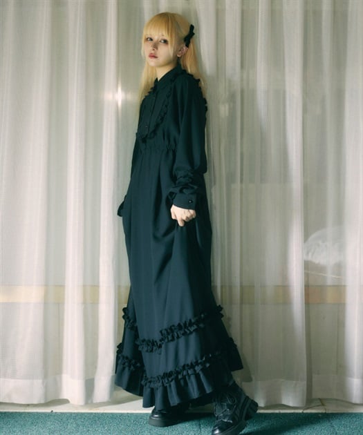 フリルロングワンピース | outlet | axes femme online shop フリルロングワンピース | outlet | axes femme online shop