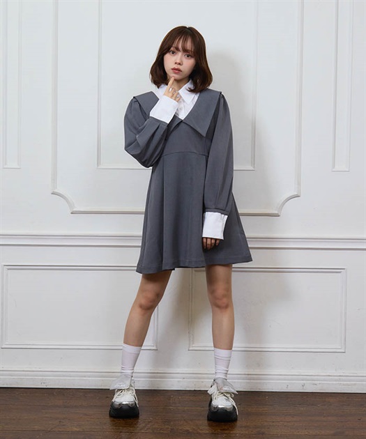レイヤードクラシカルワンピース | 衣料 | axes femme online shop